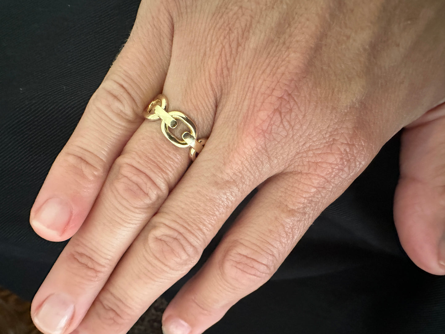 La Lune - 18kt Solid Yellow Gold Chain Shape Ring