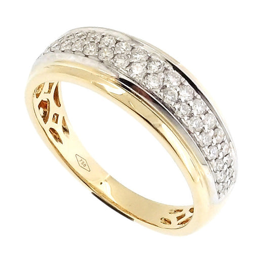 Eve - 18kt Yellow Gold Diamond Pave Frame Ring