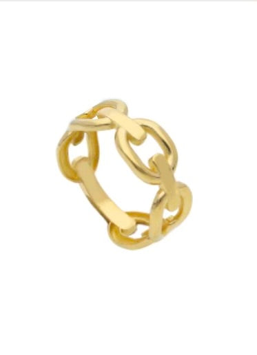 La Lune - 18kt Solid Yellow Gold Chain Shape Ring