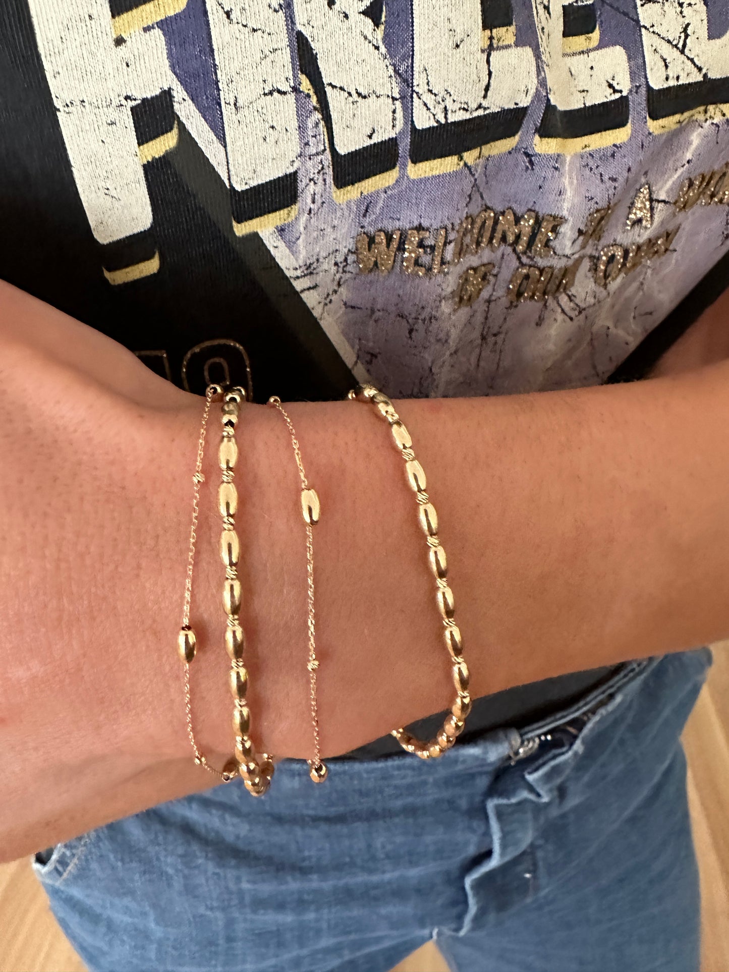 Ellipse - 18kt Yellow Gold Beaded Bracelet