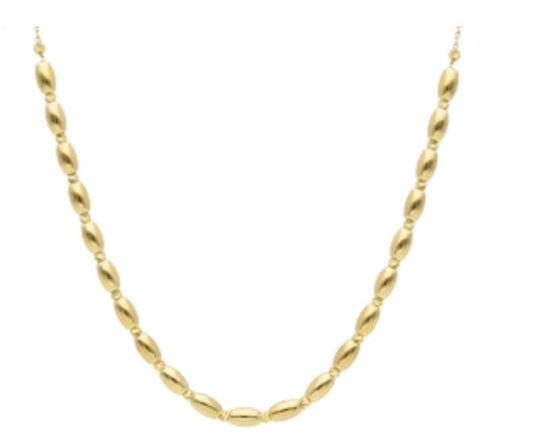 Ellipse - 18kt Yellow Gold Oval Bead Necklace