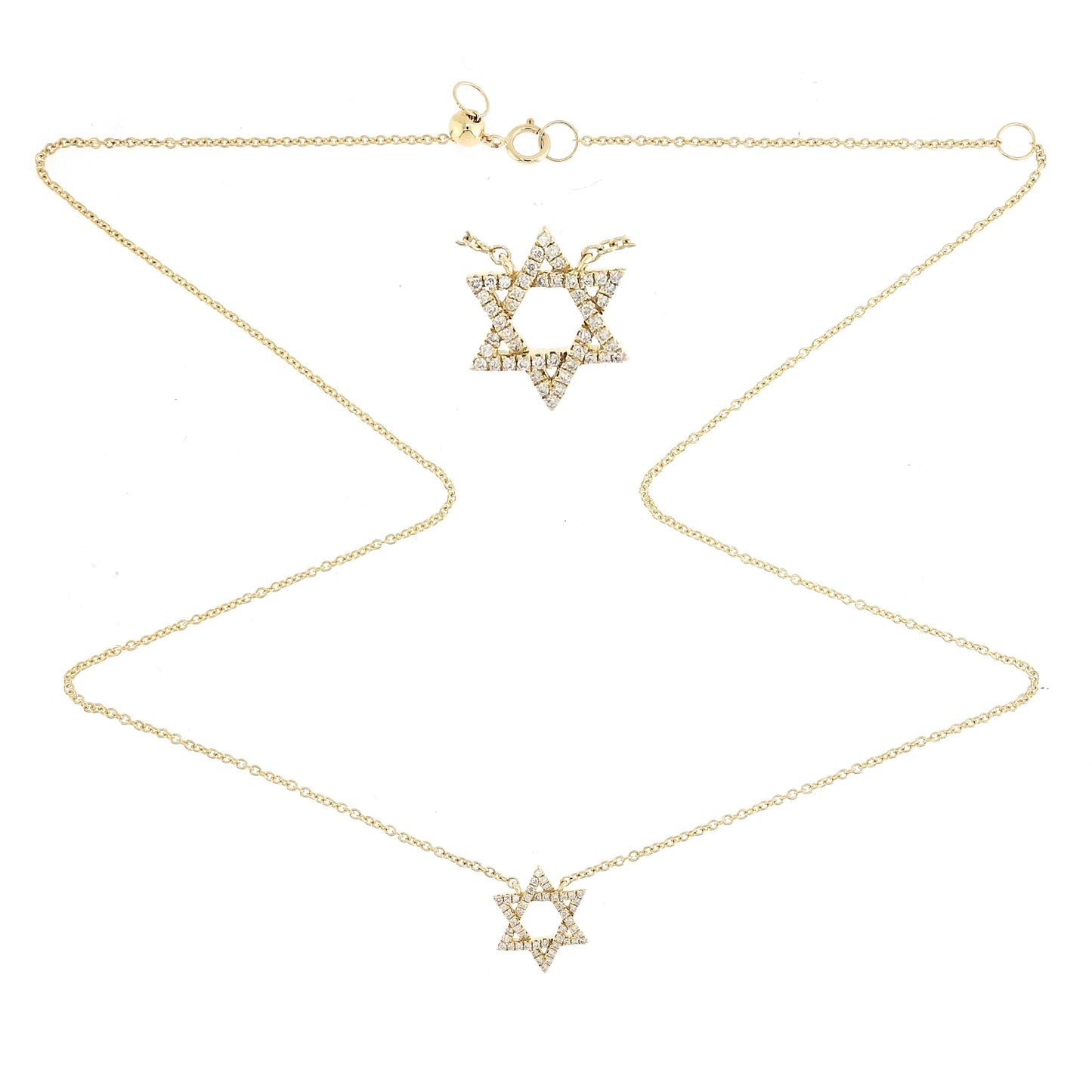 Magen David - 18kt Yellow Gold and Diamond Star of David