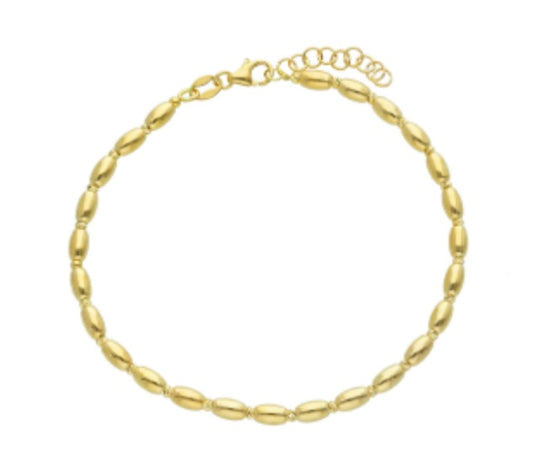 Ellipse - 18kt Yellow Gold Beaded Bracelet