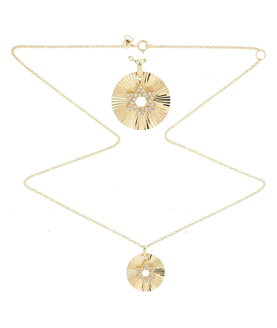 Armour - 18kt Yellow Gold Fluted David Magen with Diamonds