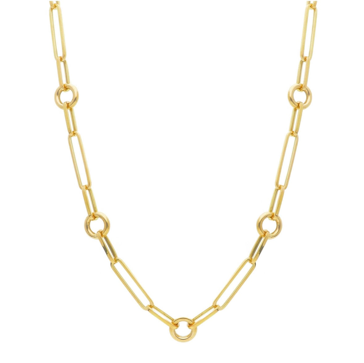 Ariel - 18kt Yellow Gold Paper Clip Chain Necklace