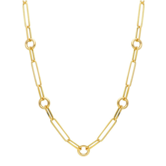 Ariel -  18kt Yellow Gold Paper Clip Chain Necklace