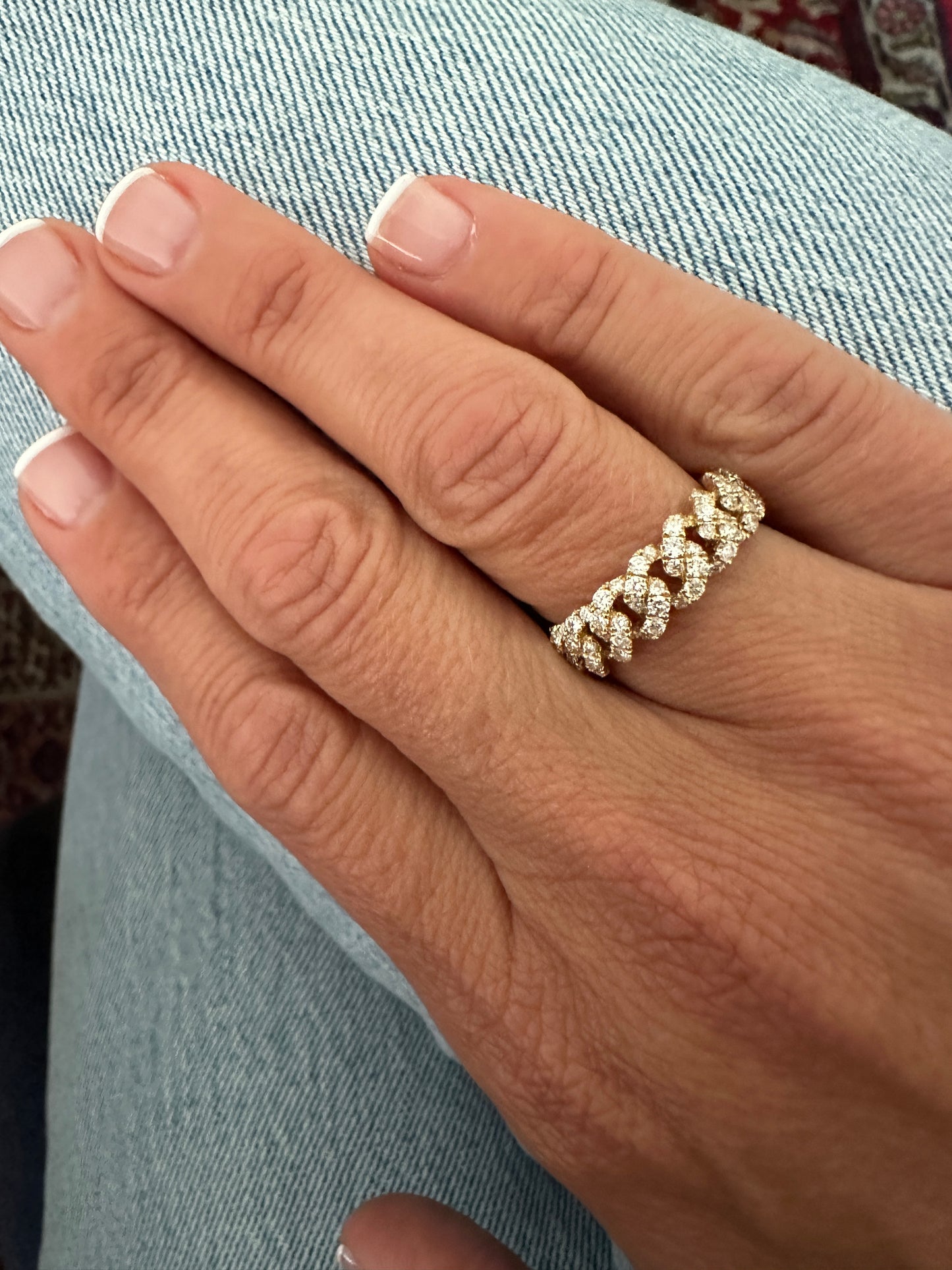 Havana - 18kt Yellow Gold Diamond Cuban Link Ring