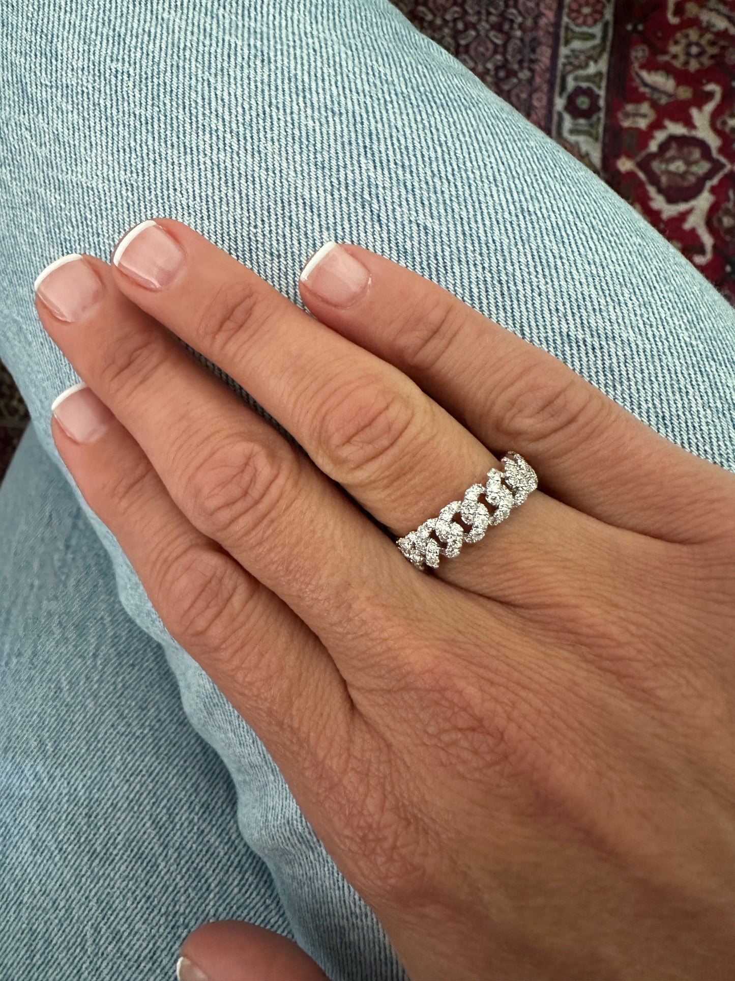 Havana - 18kt White Gold Diamond Cuban Link Ring