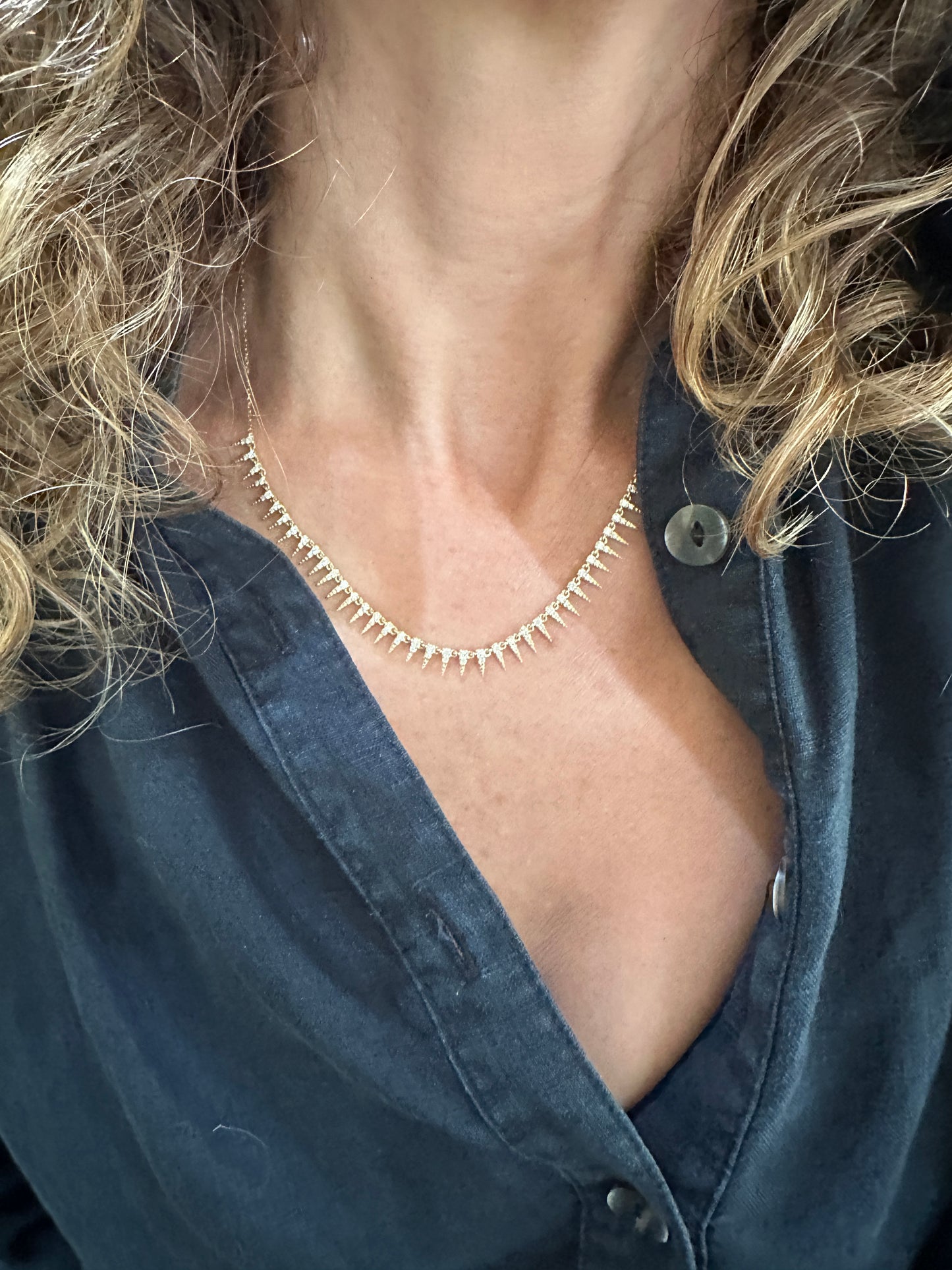 Ice Queen- 18kt Yellow Gold Diamond Necklace