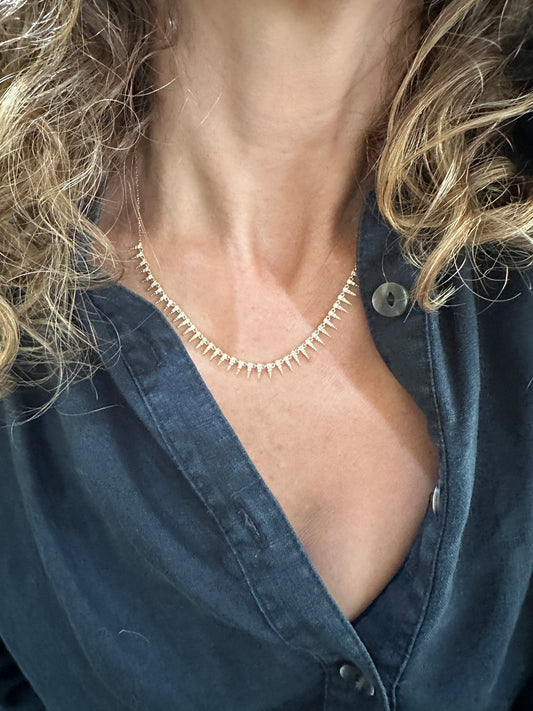 Ice Queen- 18kt Yellow Gold Diamond Necklace