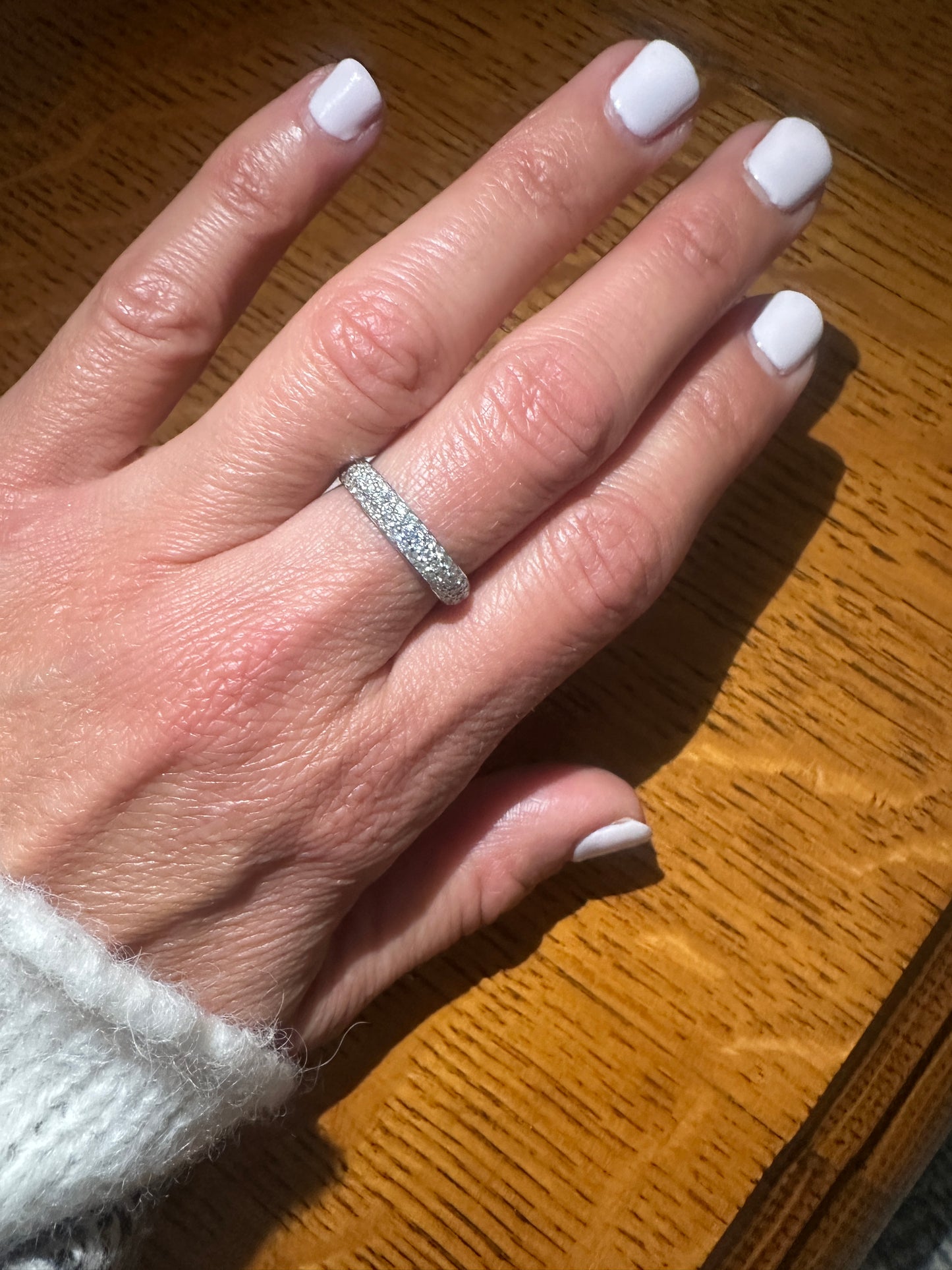 Eve - 18kt White Gold Diamond Soft Dome Pave Ring