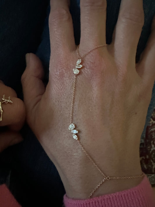 Henna- 18kt Rose Gold Diamond Arc Ring Bracelet