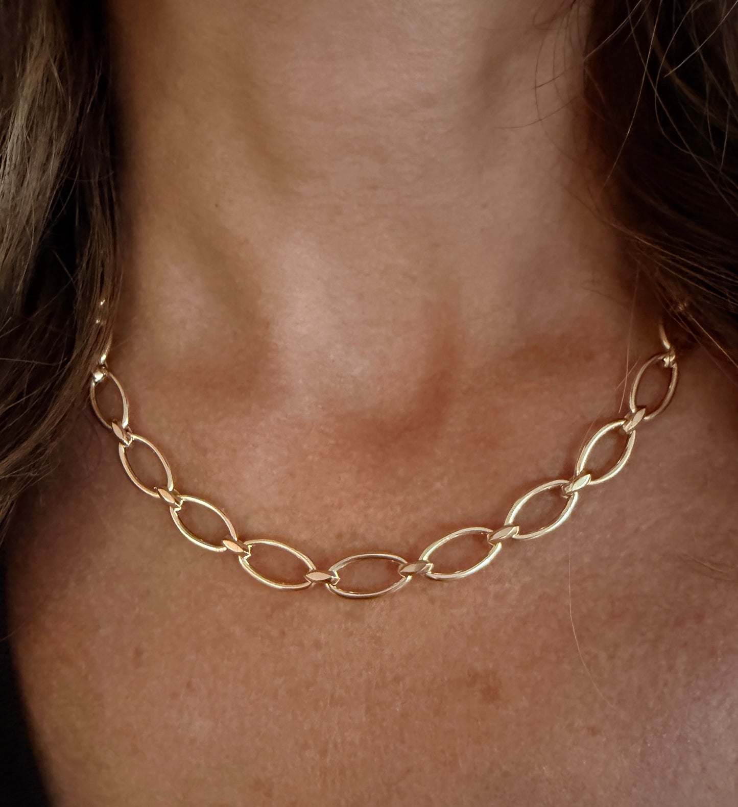 Electra- Marquise Link 18kt Yellow Gold Chain