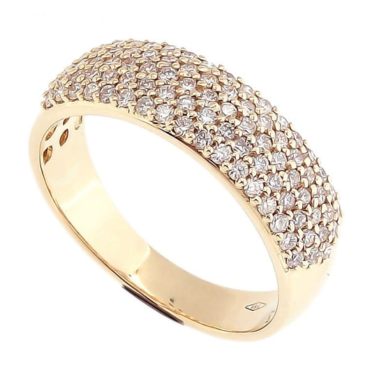 Eve - 18kt Yellow Gold Sleek Diamond Pave Ring