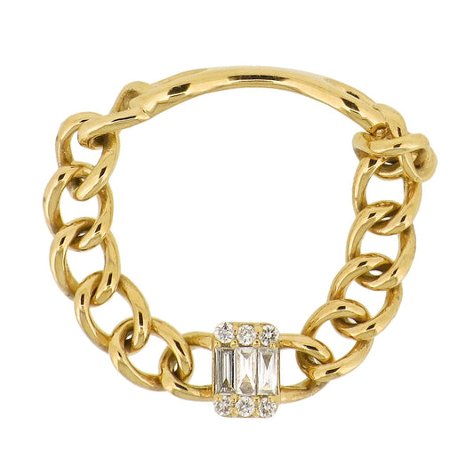 La Lune - 18kt Yellow Gold Diamond Chain Ring