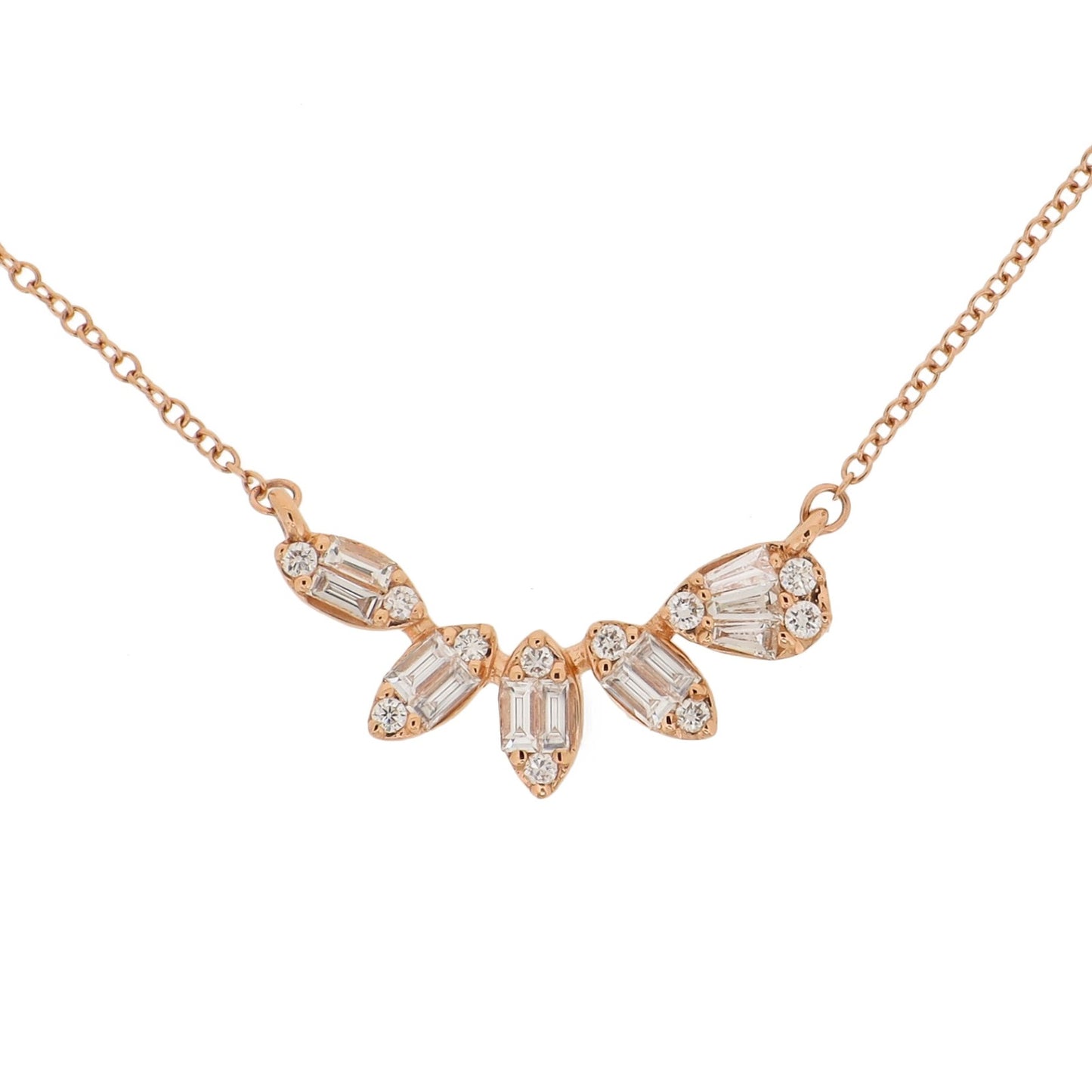 La Lune - 18kt Rose Gold Small Arc Diamond Necklace