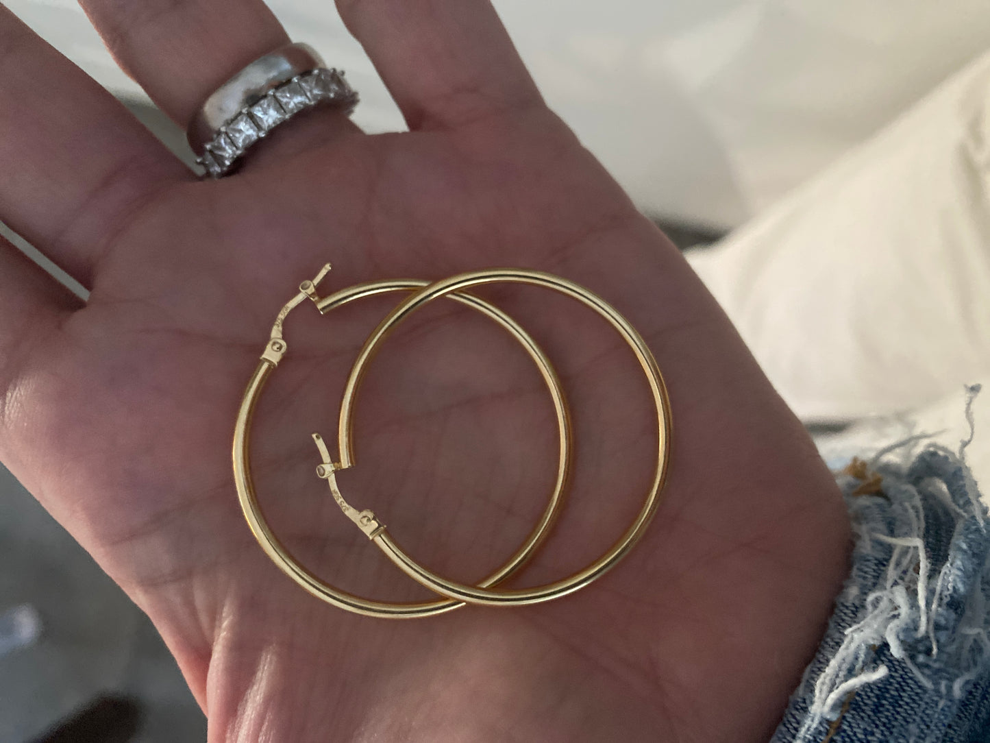 Zahava - Yellow Gold Hoops