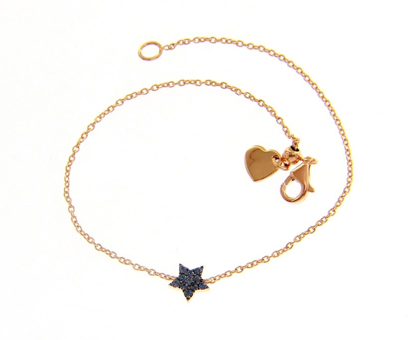 Star Bracelet in Rose Gold with Sapphire