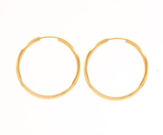 Rio - Midi Minimalist 18ct Yellow Gold Hoop Earrings