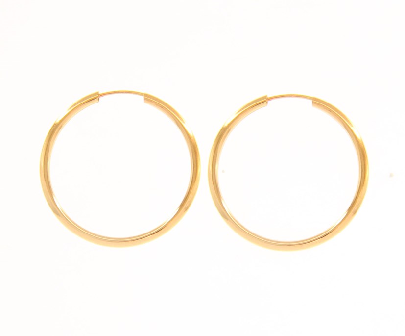 Rio - MINI Minimalist 18ct Yellow Gold Hoop Earrings