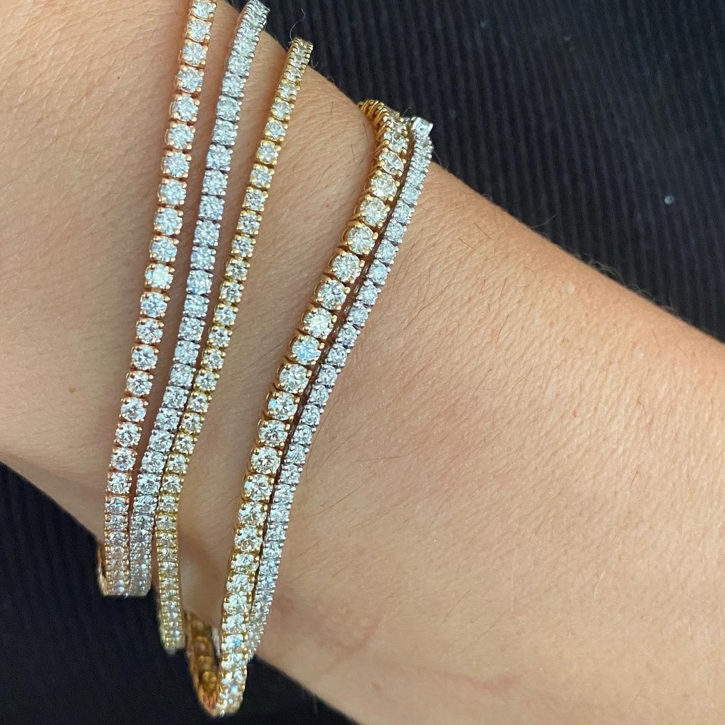 18kt Yellow Gold Diamond Tennis Bracelet 2.01cts