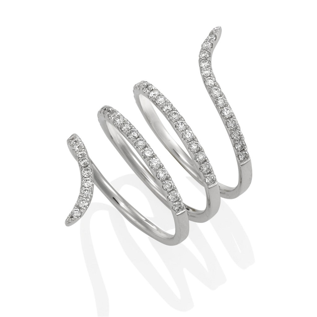 Abruzzo - Snake Wrap Around 18ct White Gold Ring