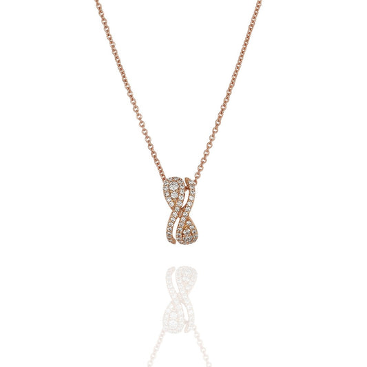 Amore - 18ct Rose Gold Infinity Pendant with Diamonds on Chain