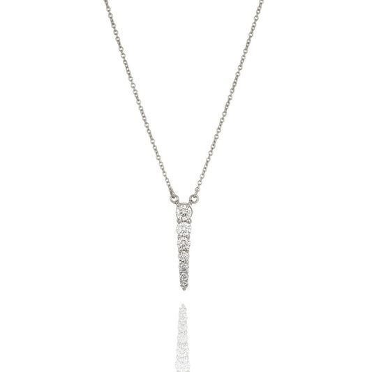 Portifino - 18ct White Gold Chain Pendant with Graduated Diamonds