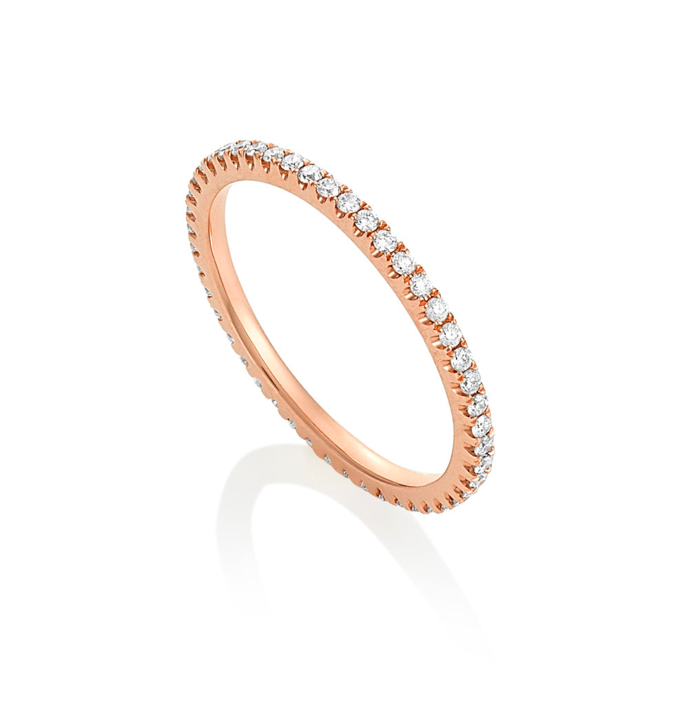 Bella Midi - 18ct Rose Gold Diamond Eternity Full Band