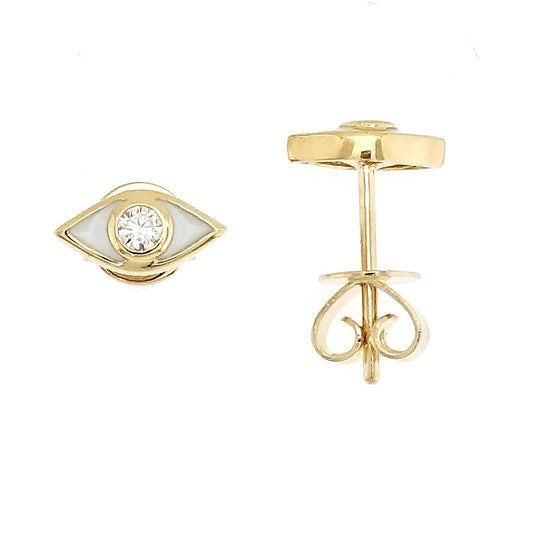 Intuite - 18kt Yellow Gold Stud Eye with Diamond