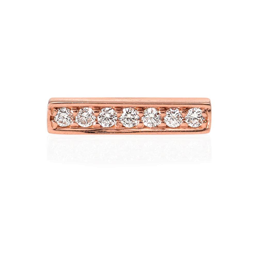 Maxi Bar Earrings - in 18kt Rose Gold with Diamonds