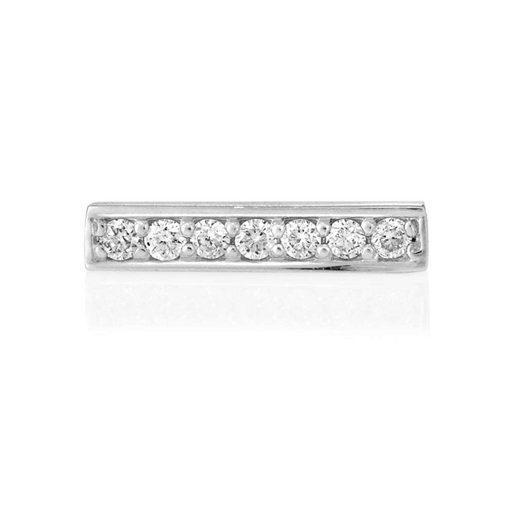 Maxi Bar Earrings - in 18kt White Gold with Diamonds