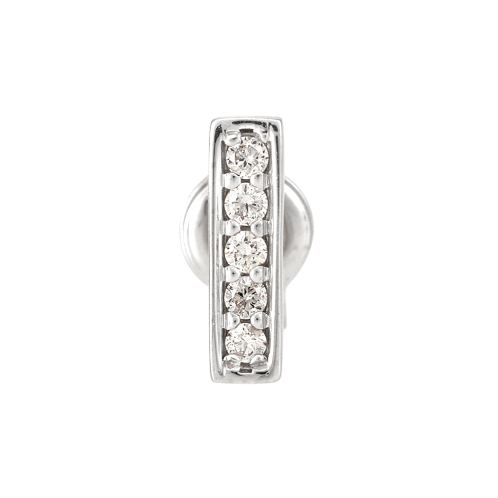 Midi Bar Earrings - in 18kt White Gold with Diamonds