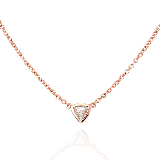 18kt Rose Gold Diamond Trillion Necklace