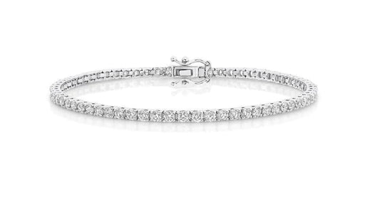 Milano - 18kt White Gold Diamond Tennis Bracelet with 2.92