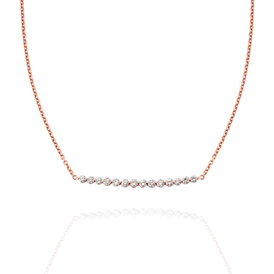 Angel Diamond Arc - 18kt Rose Gold Diamond Necklace