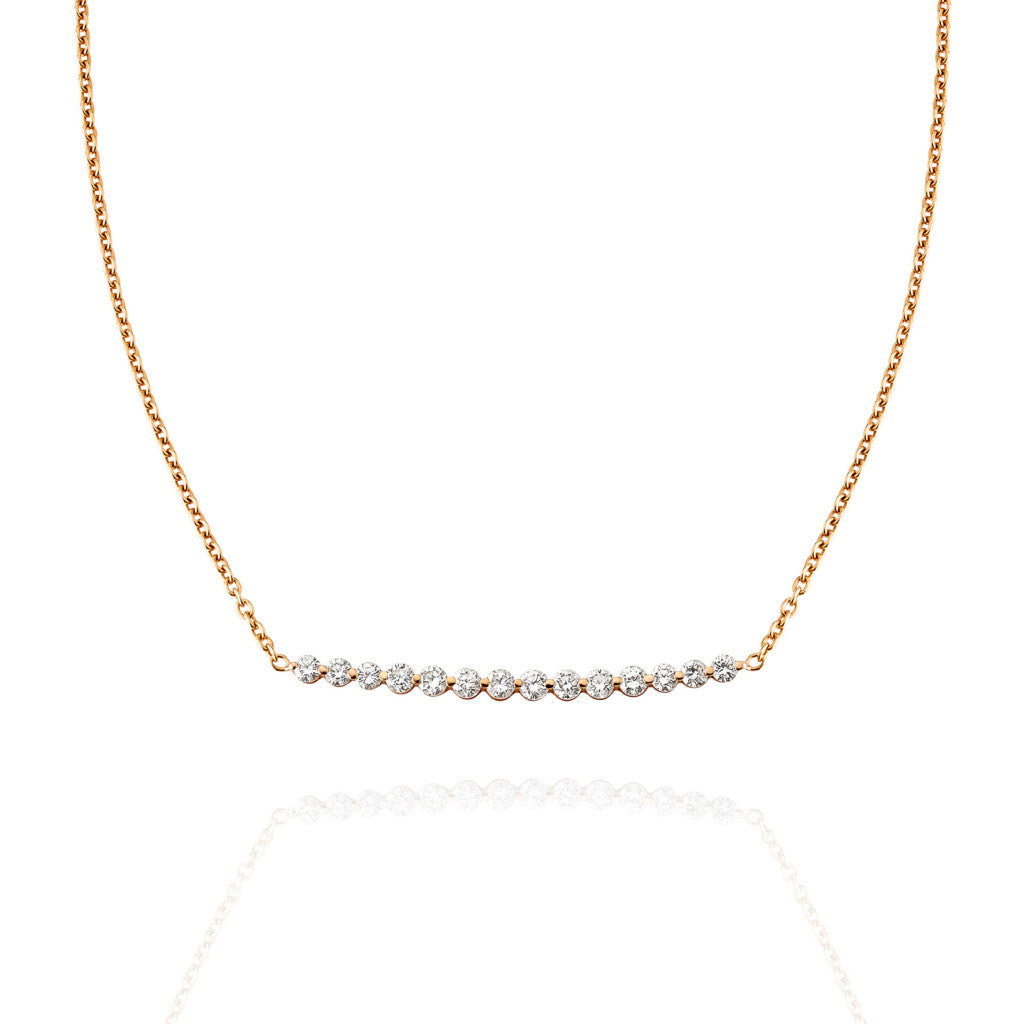 Angel Diamond Arc - 18kt Yellow Gold Diamond Necklace