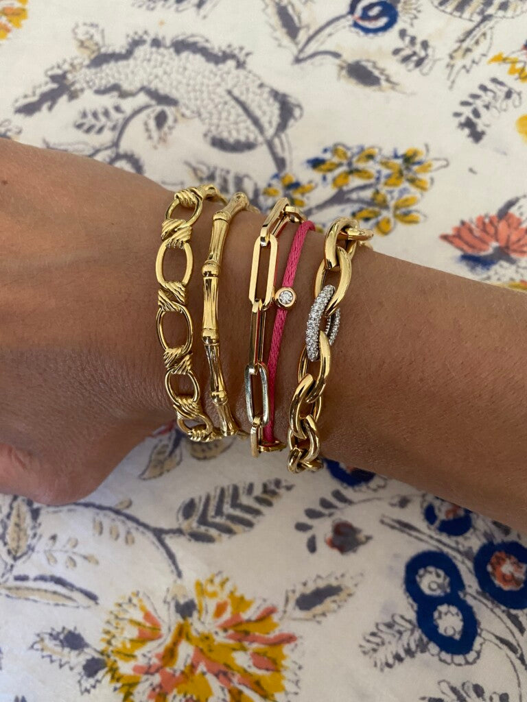 Lynx Xia - 18kt Rose Gold Paper Clip Bracelet