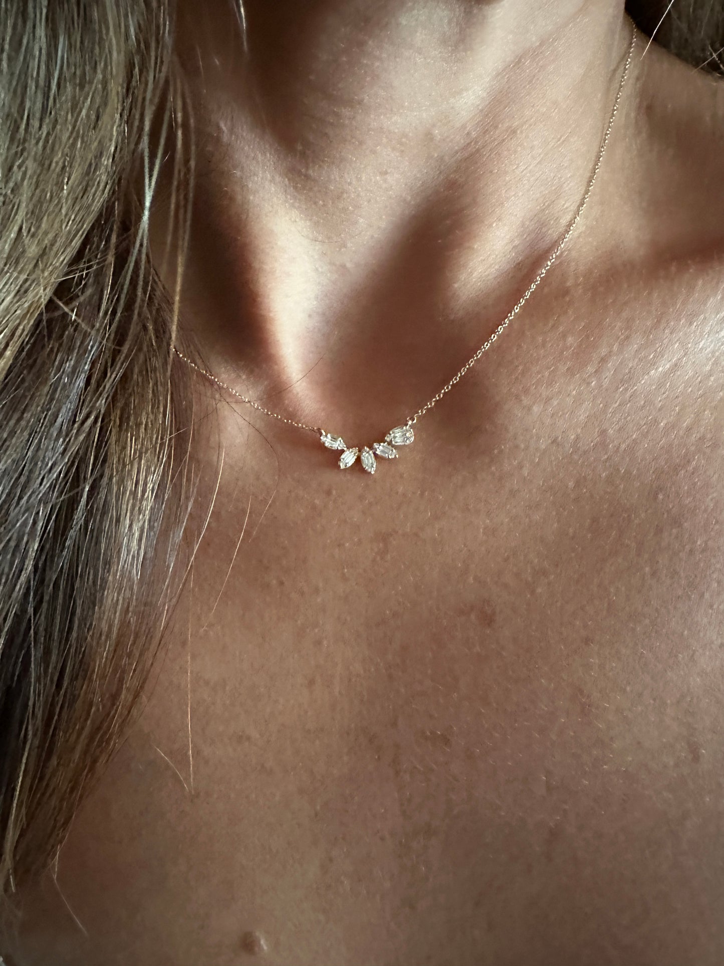 La Lune - 18kt Rose Gold Small Arc Diamond Necklace