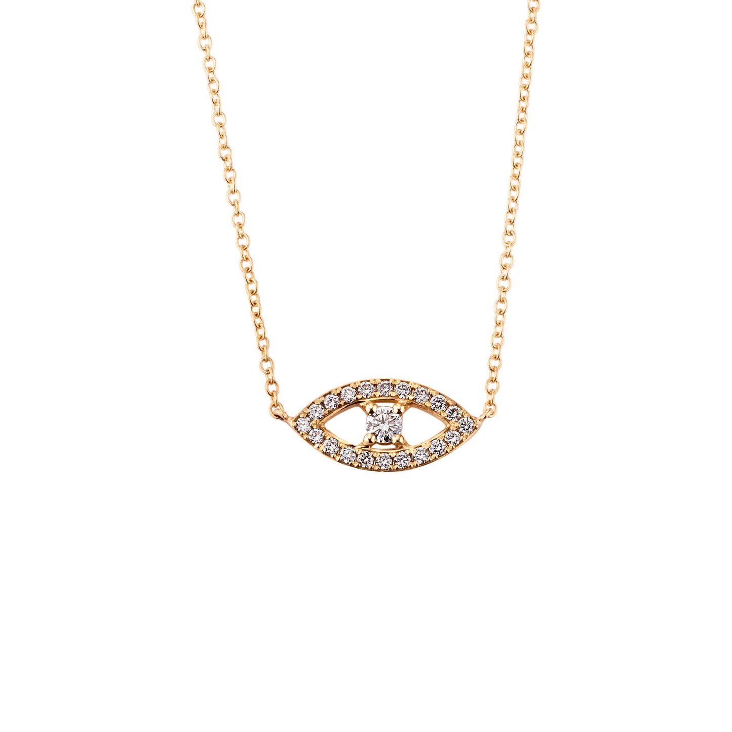 18kt Yellow Gold Evil Eye with Diamonds