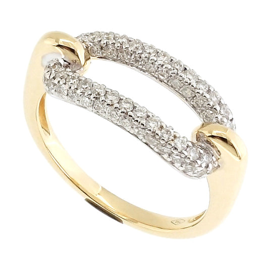 East West Diamond Pave Ring in 18kt Yellow Gold
