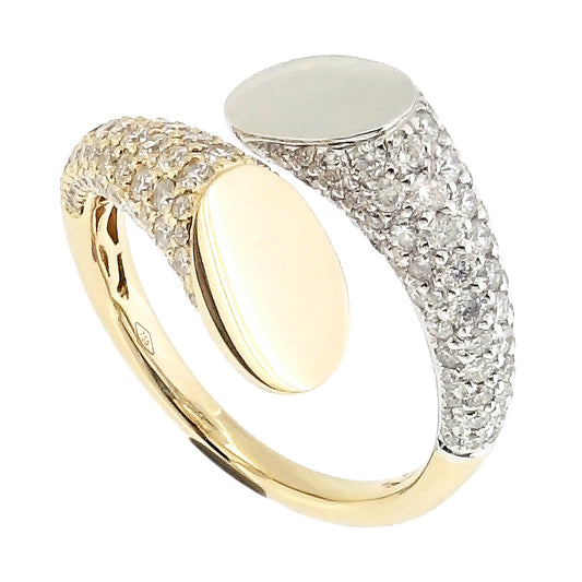 Embrace - Diamond Wrap Around White and Yellow 18kt Gold Ring