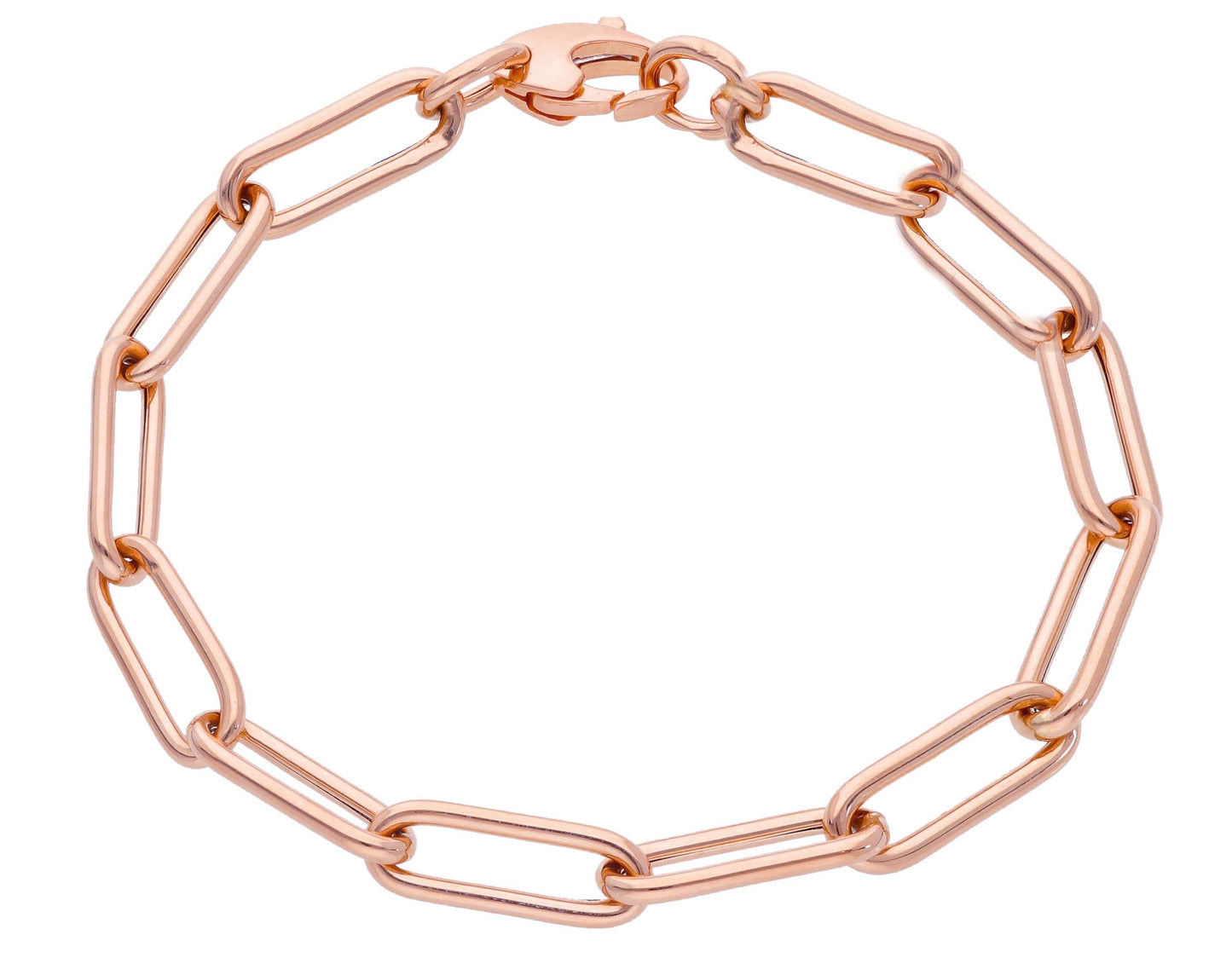 Lynx Xia - 18kt Rose Gold Paper Clip Bracelet