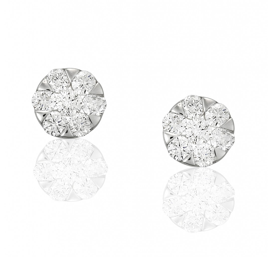 Trevi - Illusion Set White Gold Diamond Stud Earrings