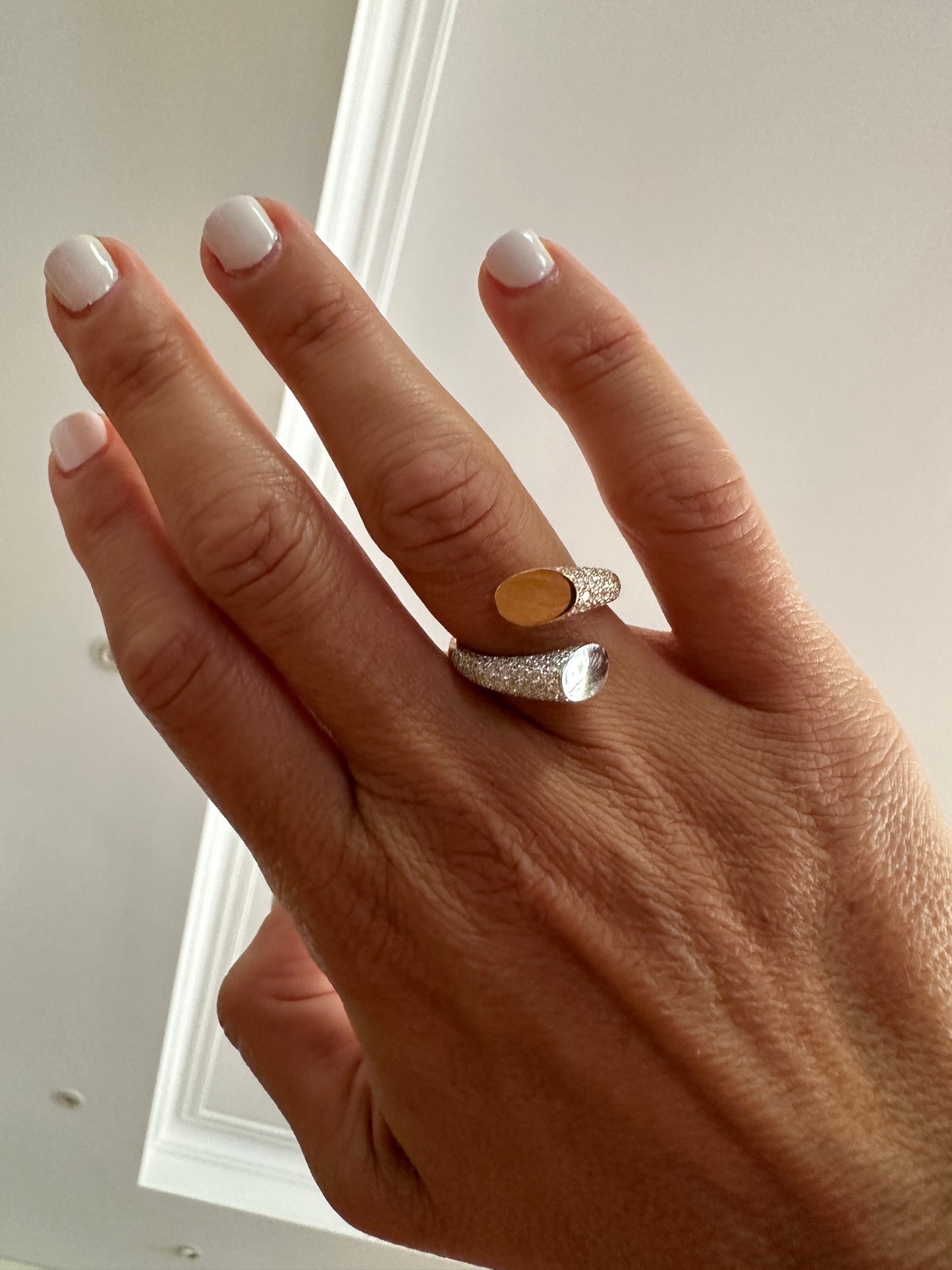 Embrace - Diamond Wrap Around White and Rose Gold Ring