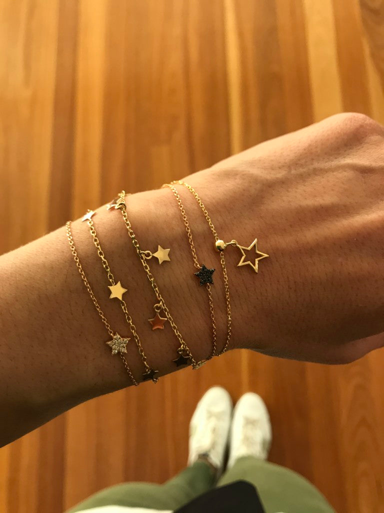 Star Bracelet in Rose Gold with Sapphire