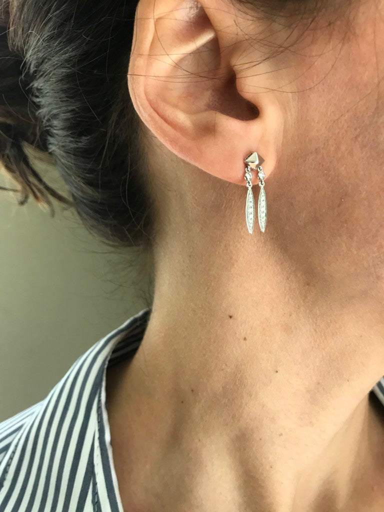 Puglia - 18kt Rose Gold Prism Diamond Drop Earrings