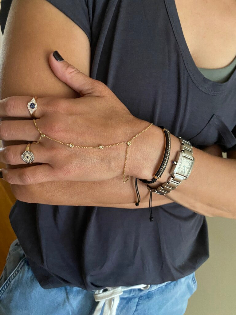 Juju-18k Yellow Gold Petit Evil Eye Signet Ring