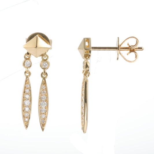 Puglia - 18kt Yellow Gold Prism Diamond Drop Earrings