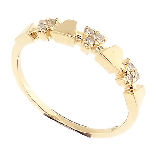 Bari - 18K Yellow Gold Diamond Triangle Shape Collector Ring